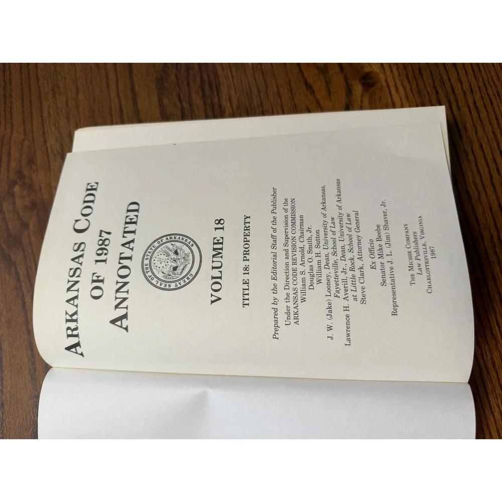 Arkansas Code of 1987 Annotated Volume 18 Title 18 Property Law Michie Book
